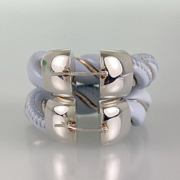 BOTTEGA VENETA suck triangle Leather Earring - Picture 3 of 11